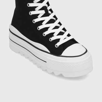 Zapatilla Plataforma Negra Mujer 33742