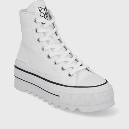 Zapatilla Plataforma Blanca Mujer 33742