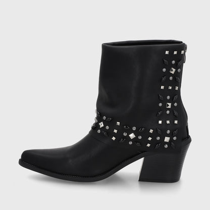 Botin Taco Negro Mujer 33768