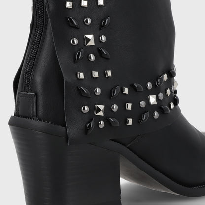 Botin Taco Negro Mujer 33768