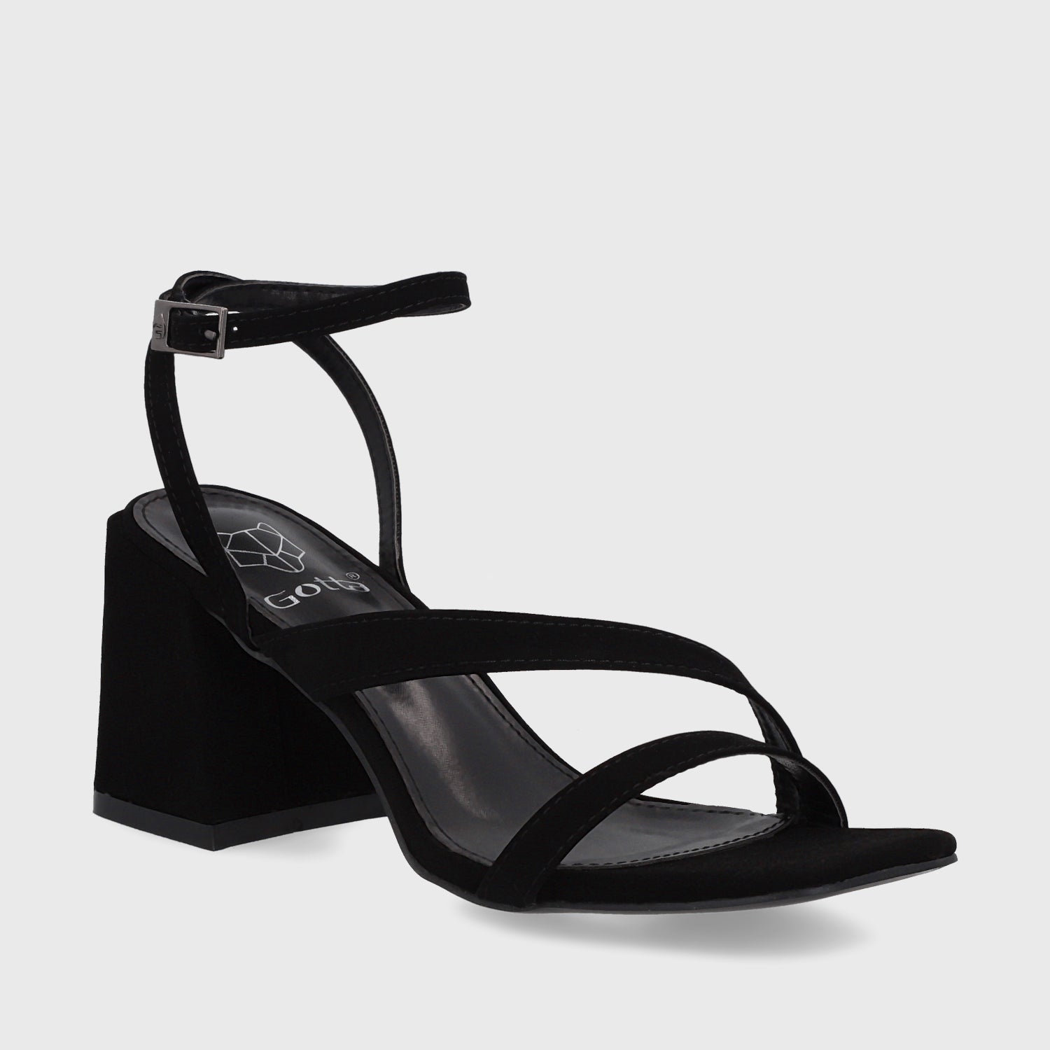 Sandalia Taco Negra Mujer 35132