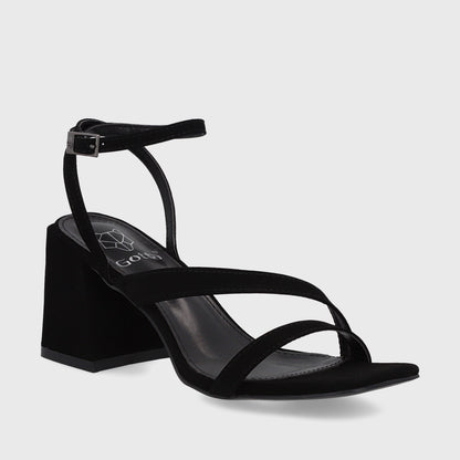 Sandalia Taco Negra Mujer 35132