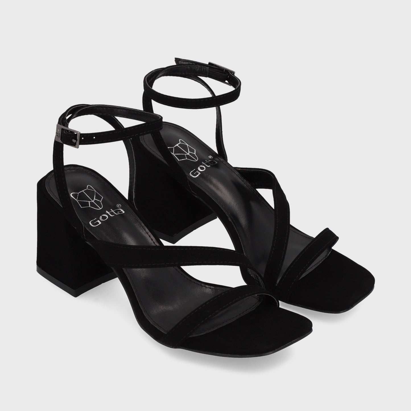 Sandalia Taco Negra Mujer 35132