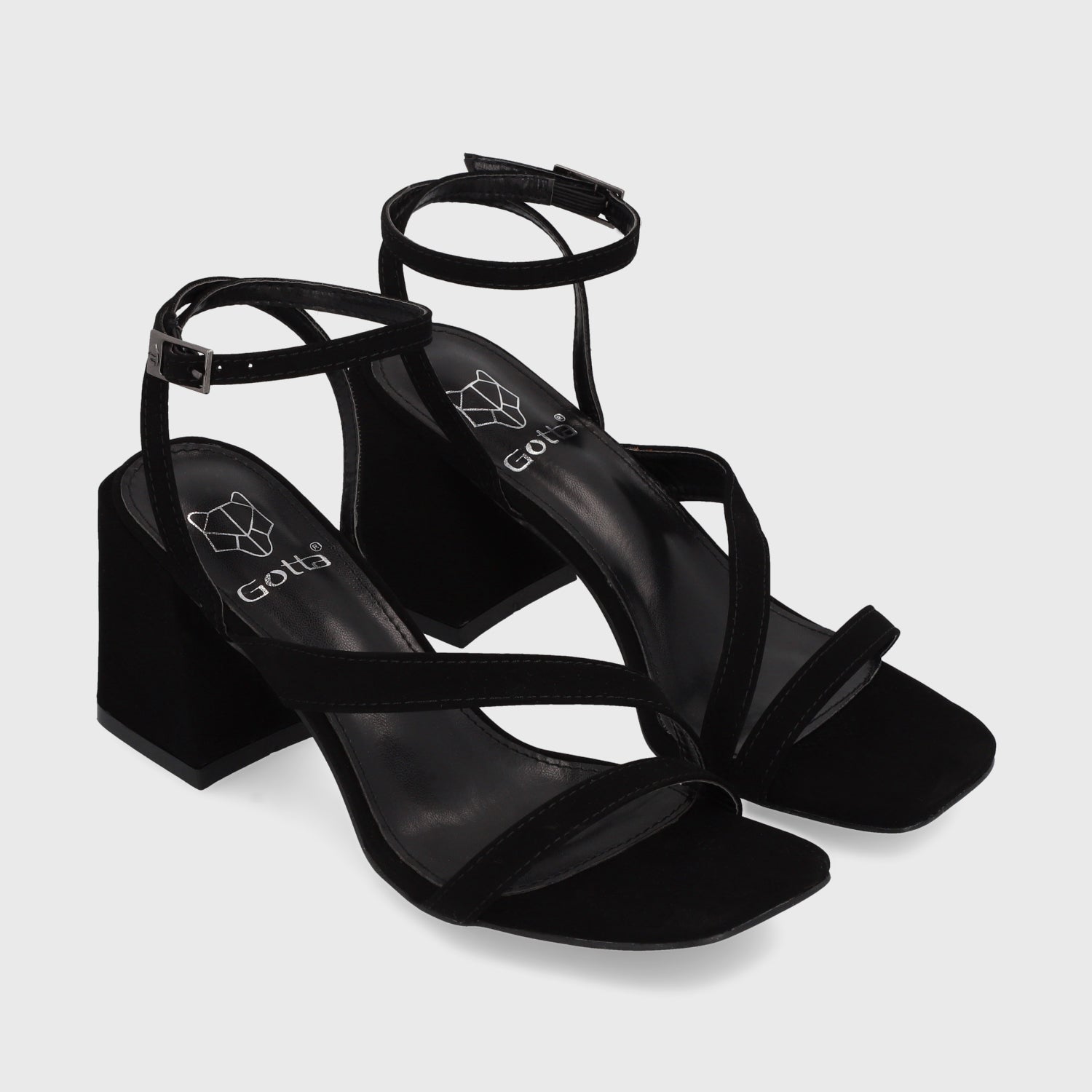 Sandalia Taco Negra Mujer 35132