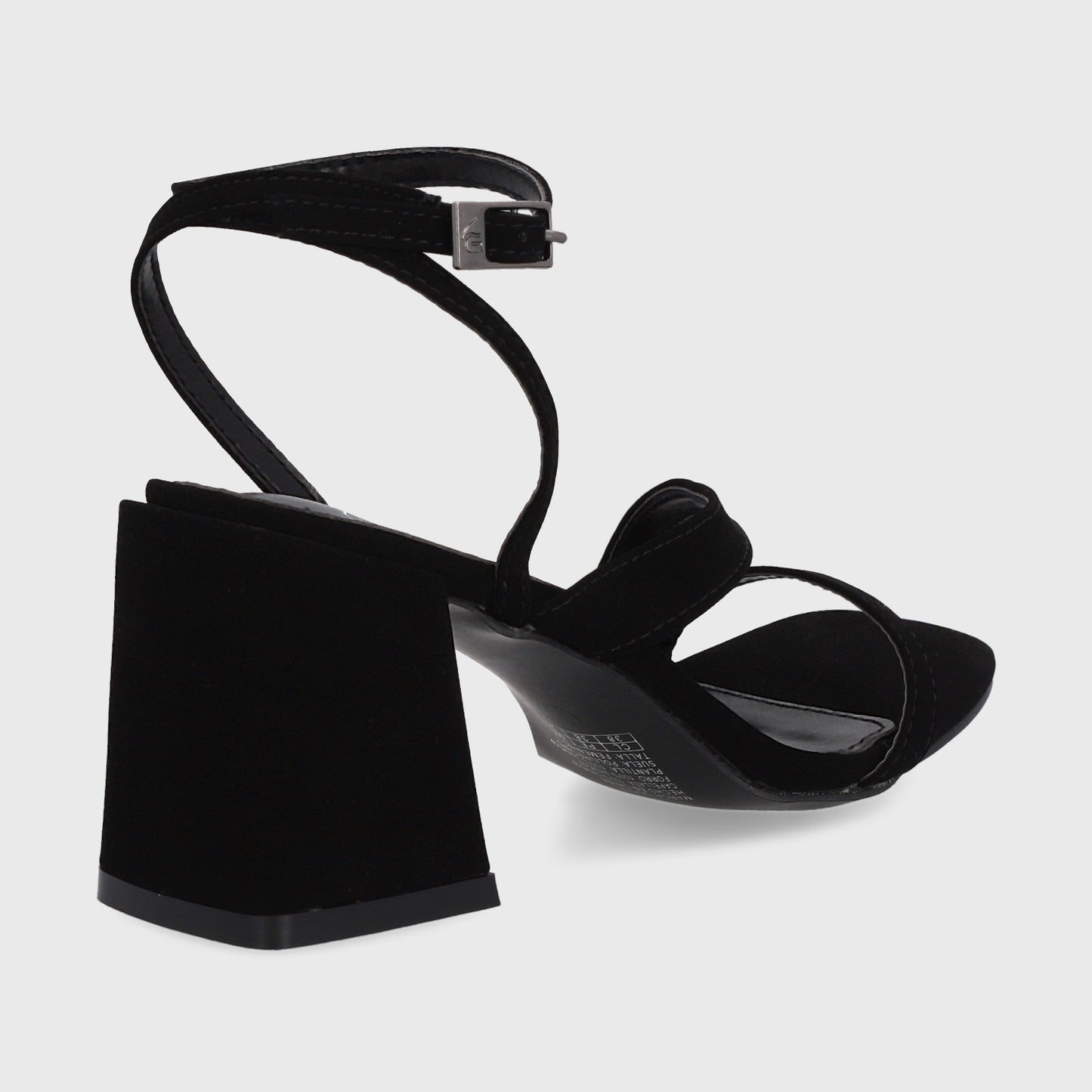 Sandalia Taco Negra Mujer 35132