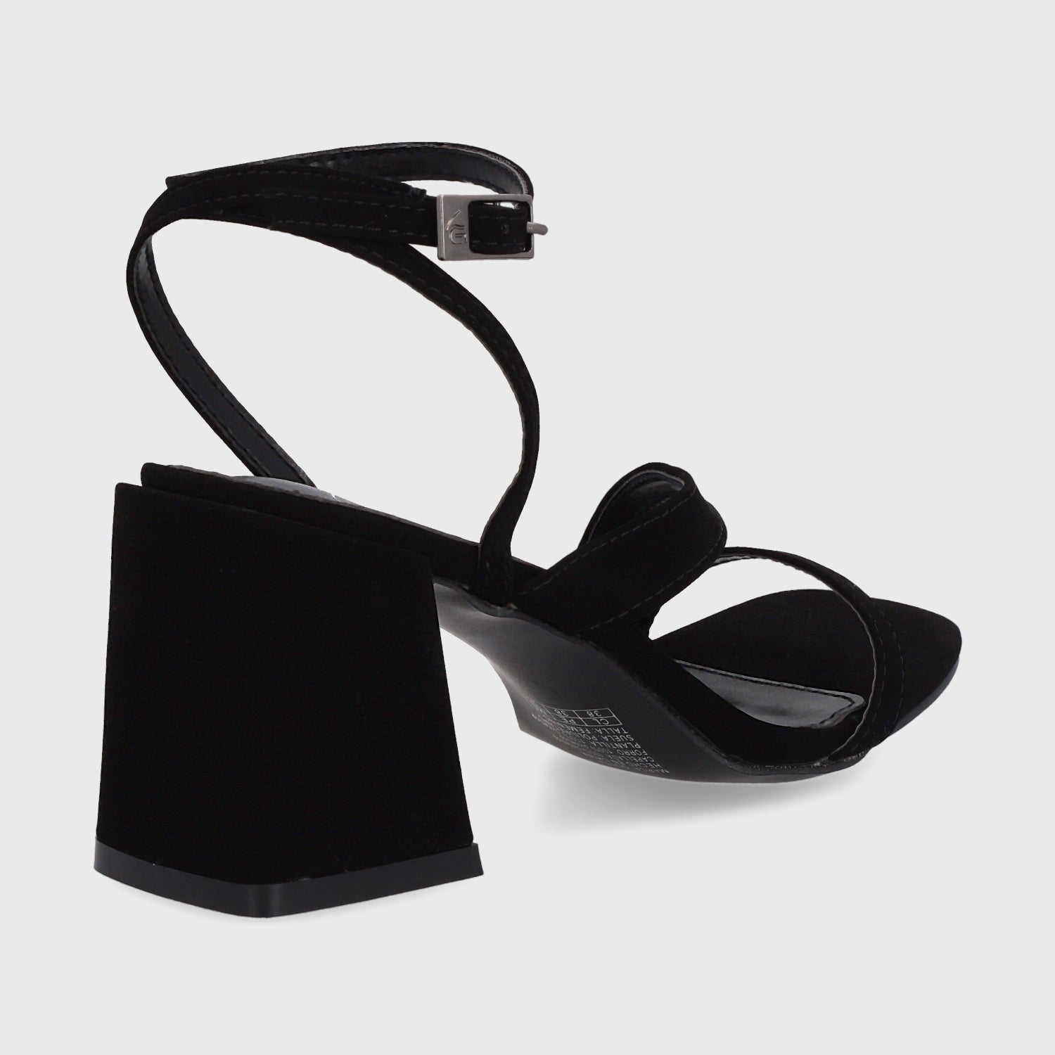 Sandalia Taco Negra Mujer 35132