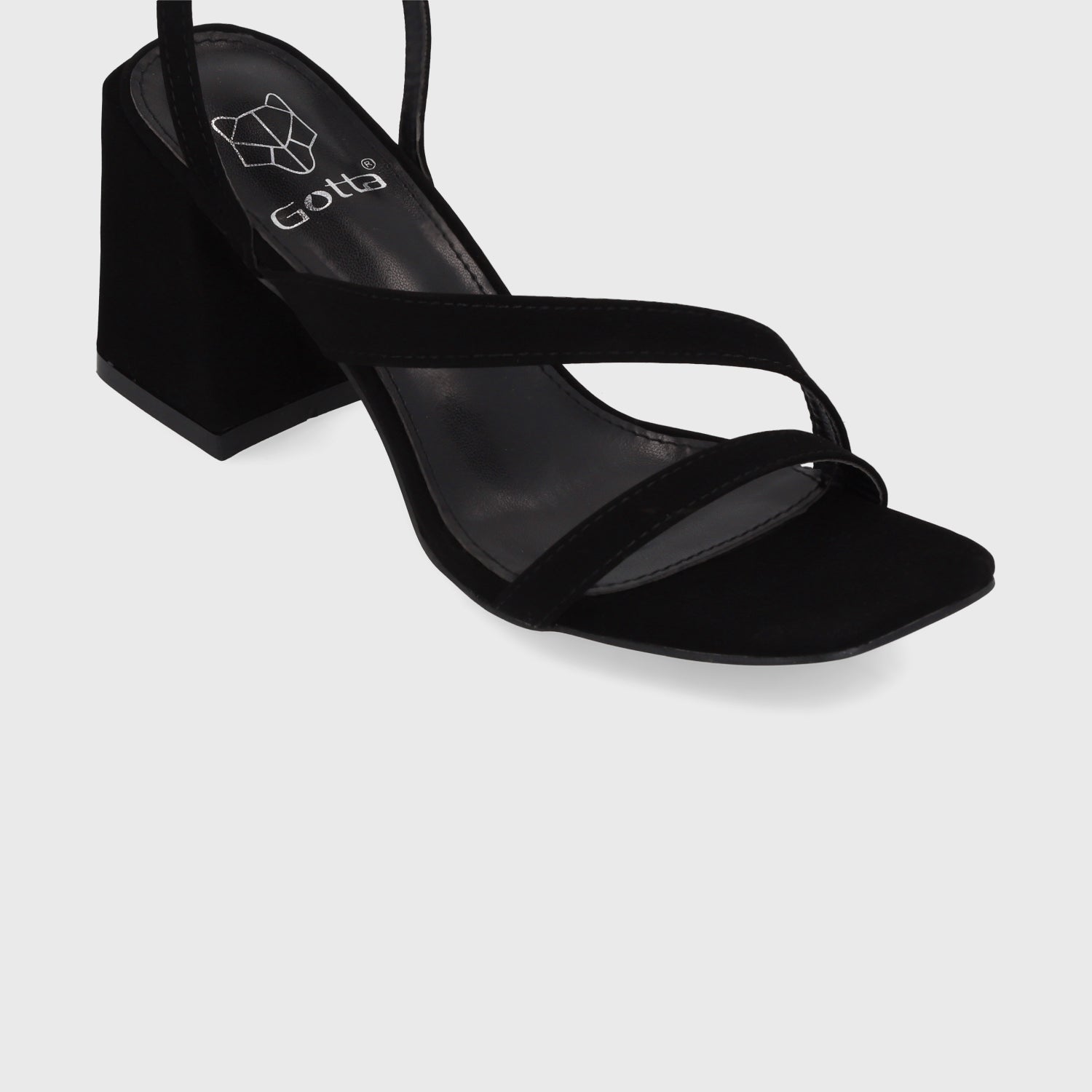 Sandalia Taco Negra Mujer 35132