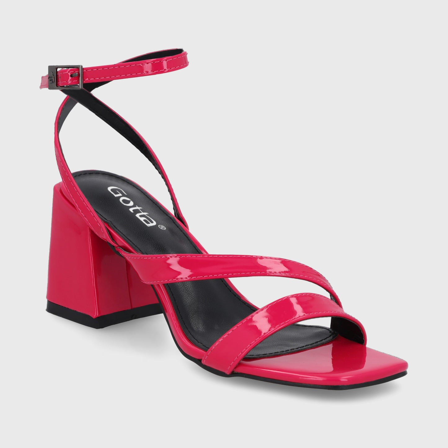 Sandalia Taco Fucsia Mujer 35132