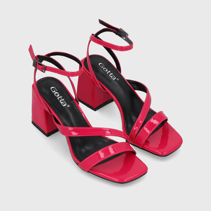 Sandalia Taco Fucsia Mujer 35132