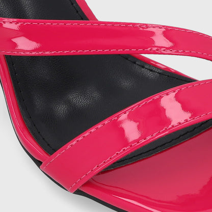 Sandalia Taco Fucsia Mujer 35132