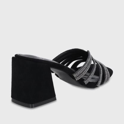 Sandalia Taco Negra Mujer 35135