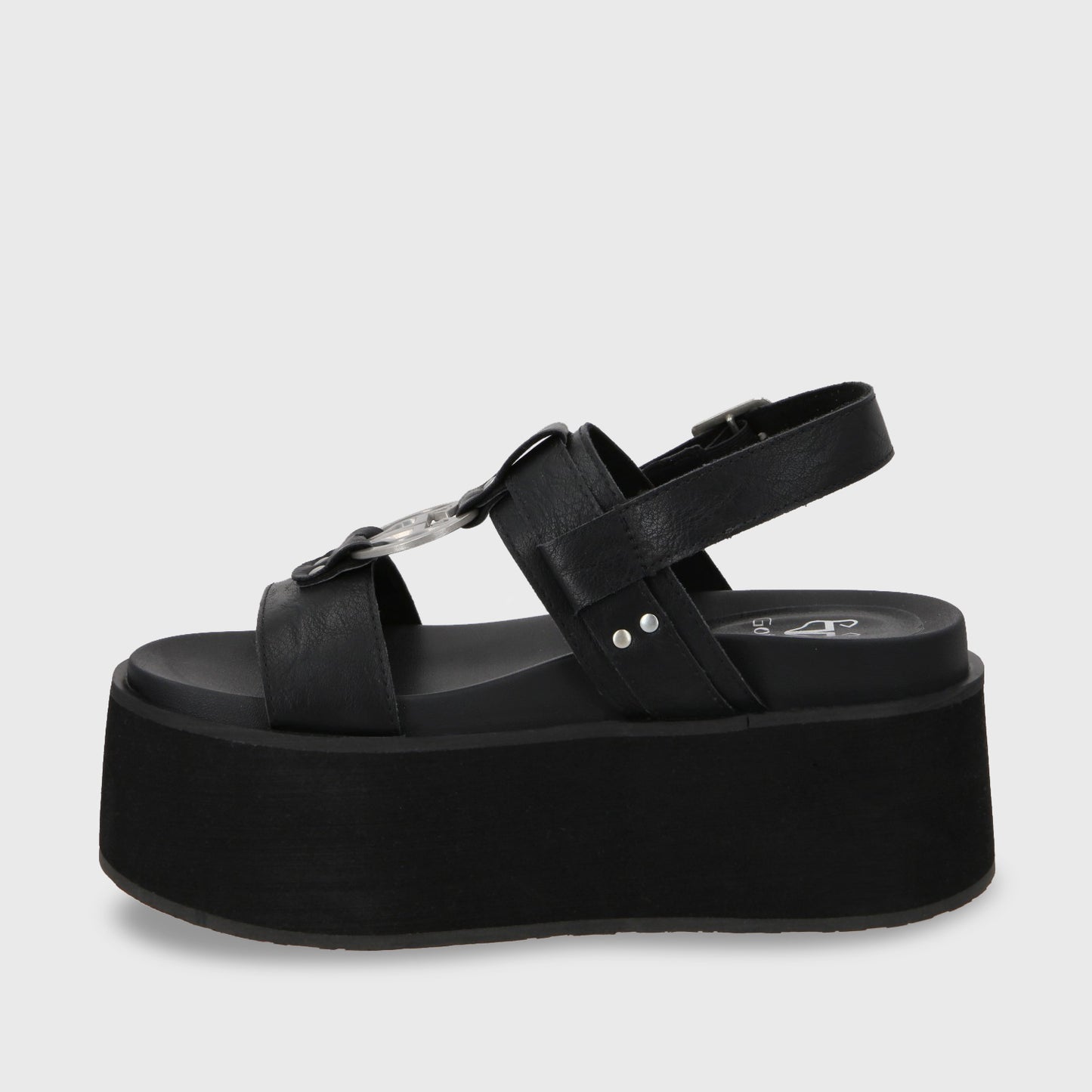 Sandalia Plataforma Negro Mujer 35186