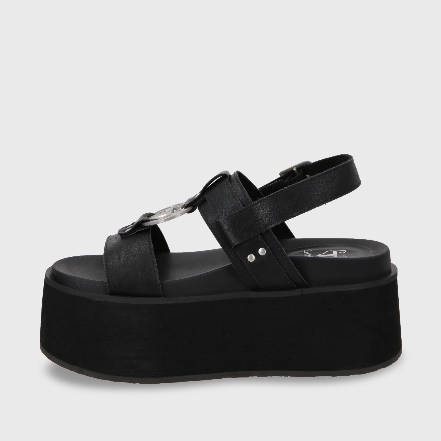 Sandalia Plataforma Negro Mujer 35186