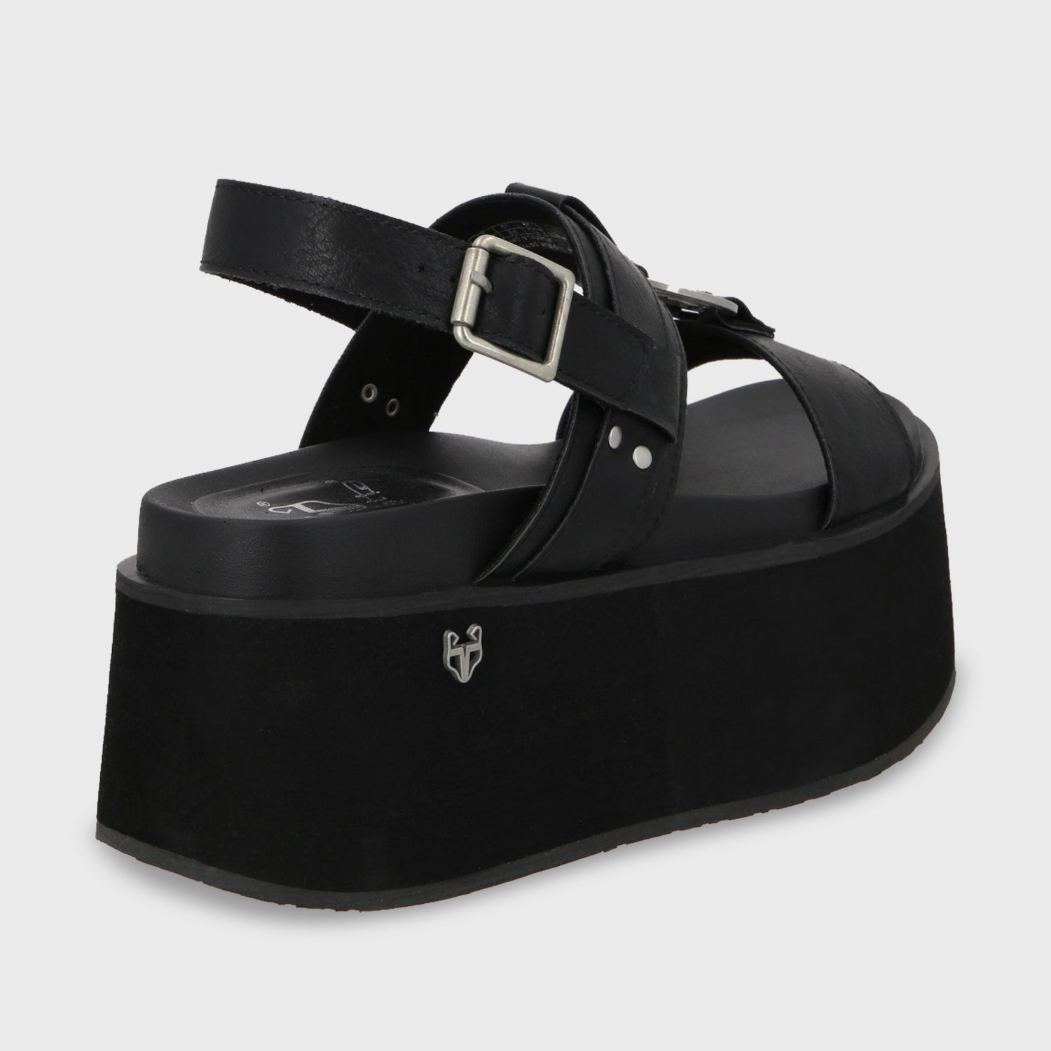 Sandalia Plataforma Negro Mujer 35186