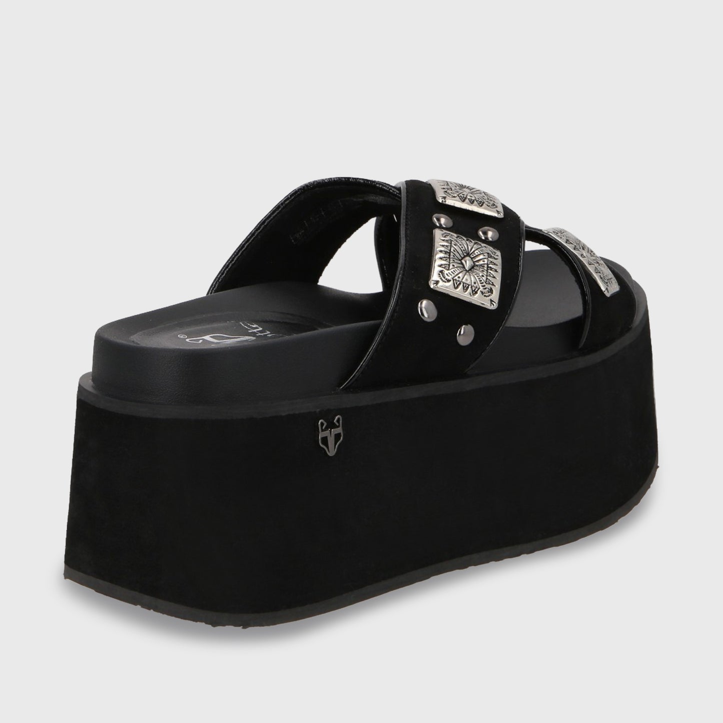 Sandalia Plataforma Negro Mujer 35187