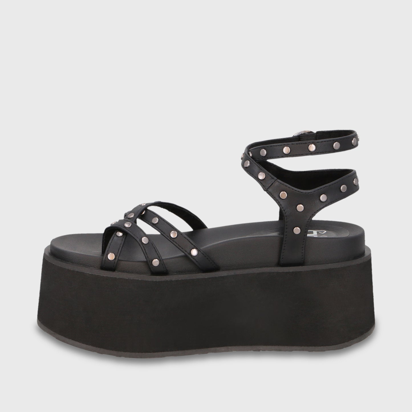 Sandalia Plataforma Negra Mujer 35188