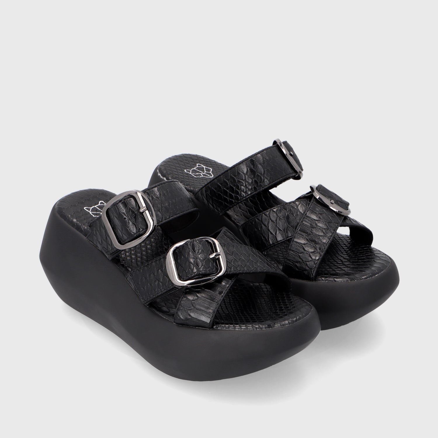 Sandalia Plataforma Negra Mujer 35232