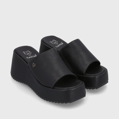 Sandalia Plataforma Negra Mujer 35240