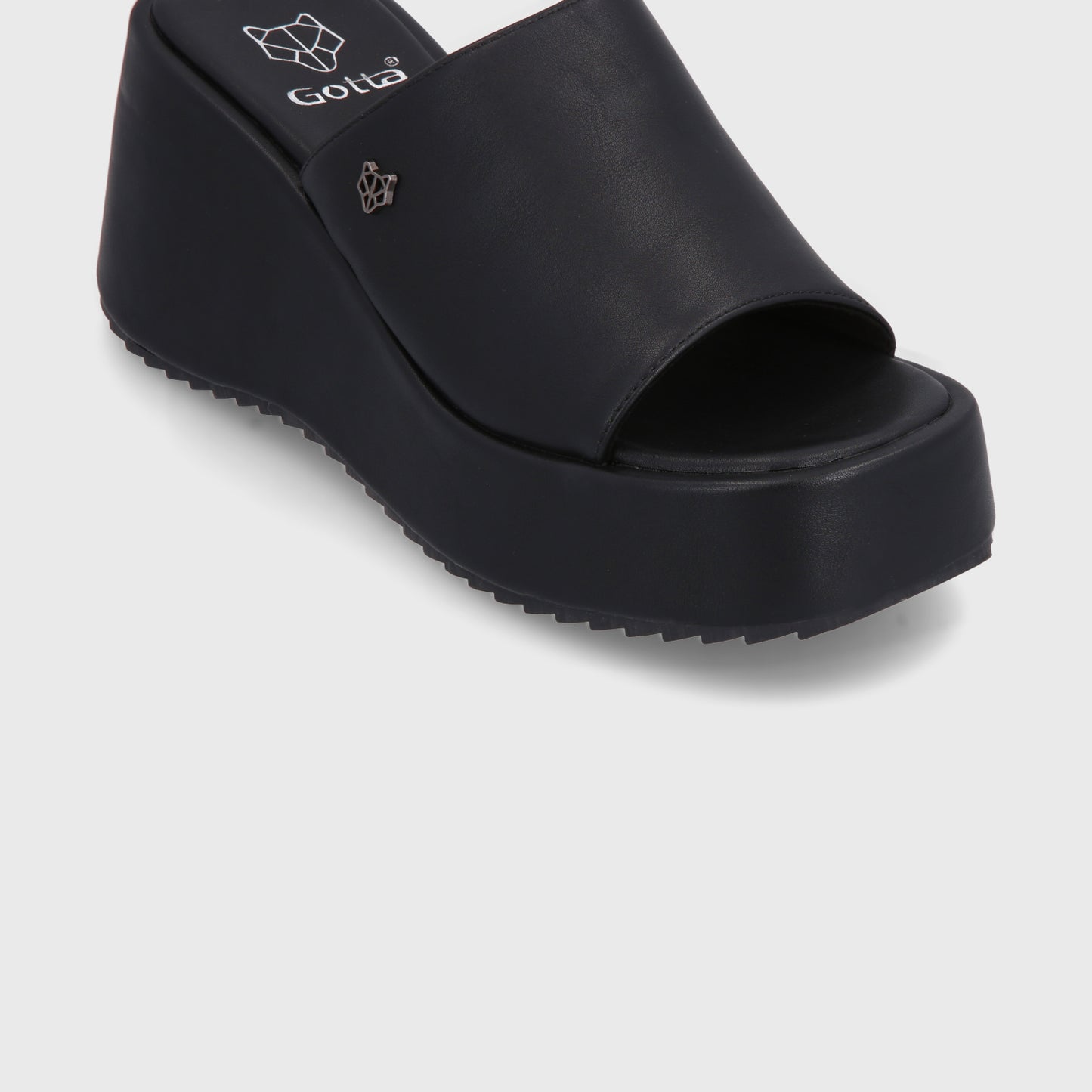 Sandalia Plataforma Negra Mujer 35240