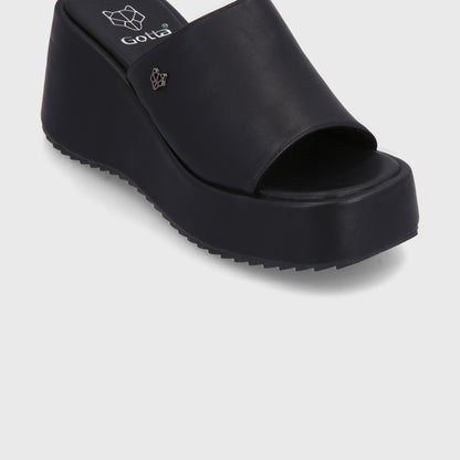 Sandalia Plataforma Negra Mujer 35240