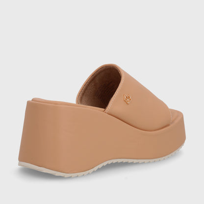Sandalia Plataforma Camel Mujer 35240