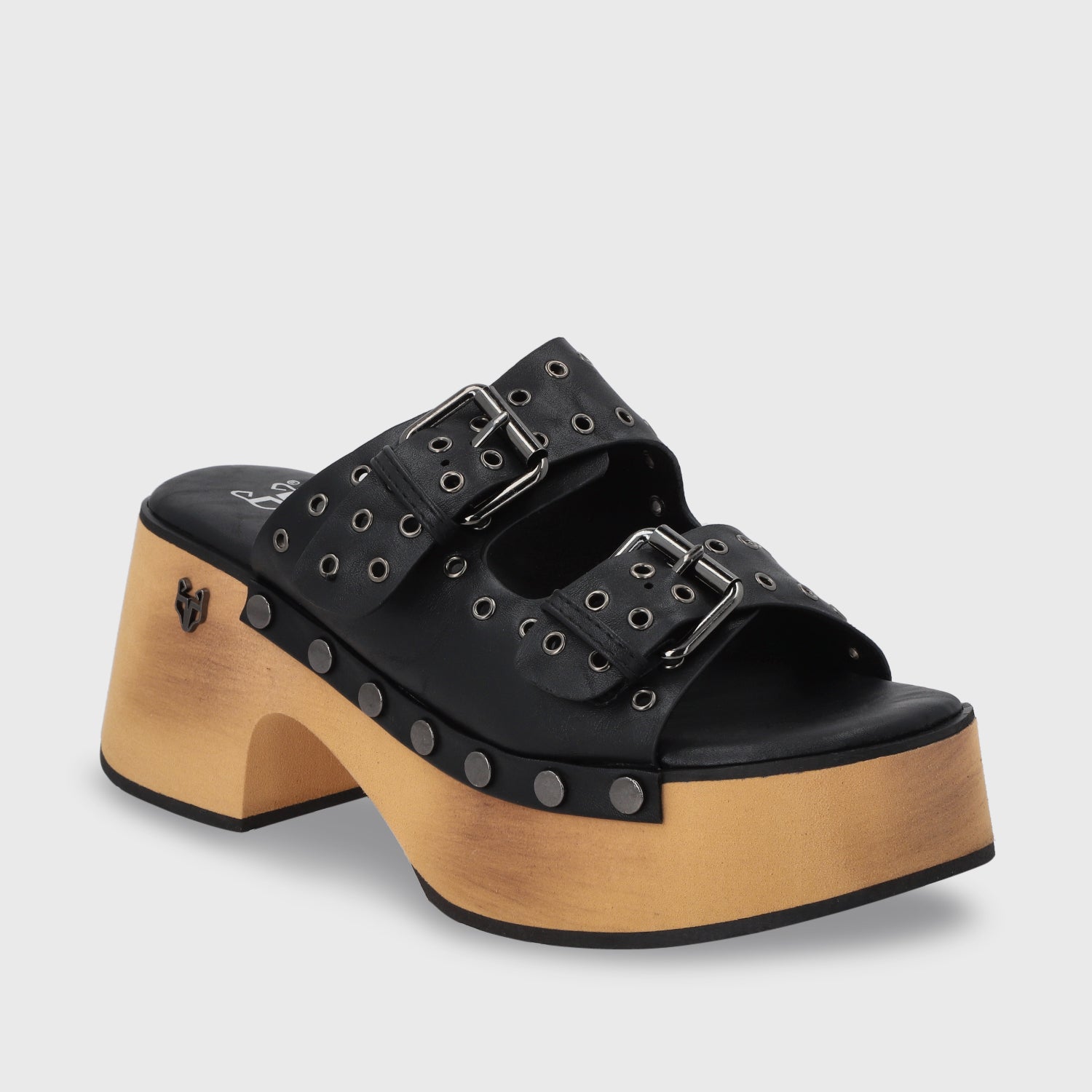 Sandalia Plataforma Negro Mujer 35266