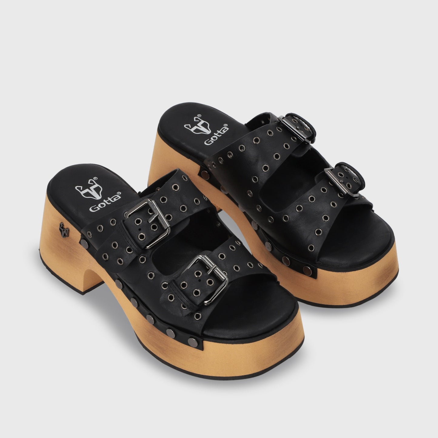 Sandalia Plataforma Negro Mujer 35266