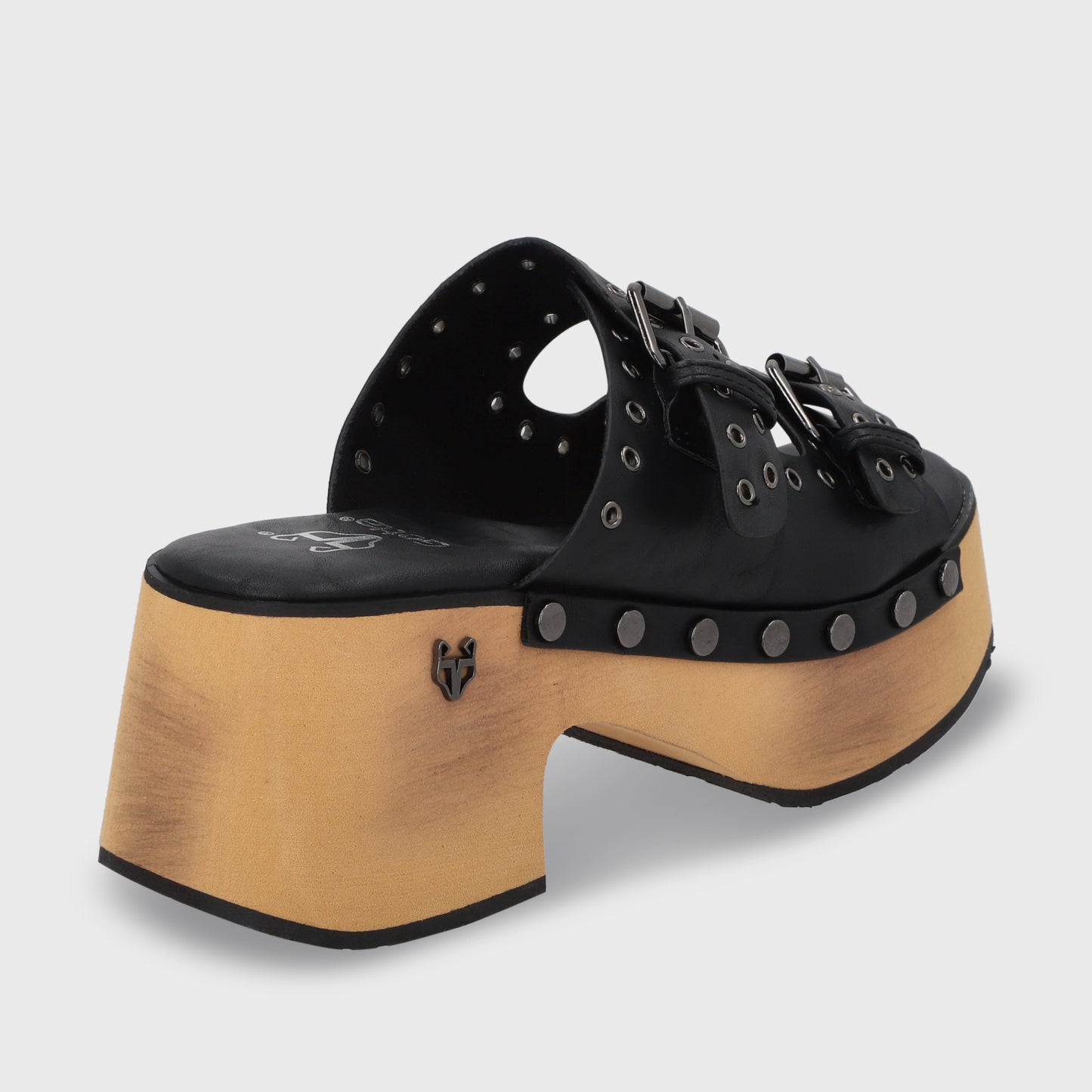 Sandalia Plataforma Negro Mujer 35266