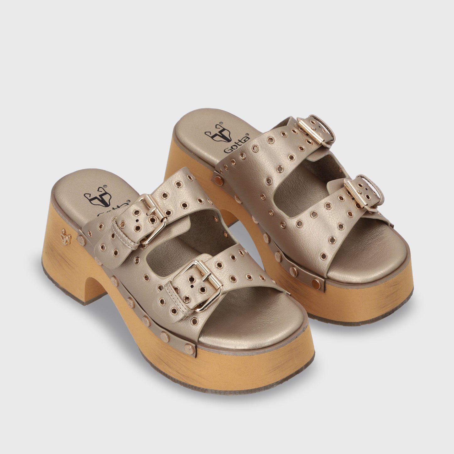 Sandalia Plataforma Oro Mujer 35266