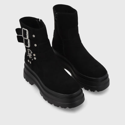 Botín Plataforma Negro Mujer 36036