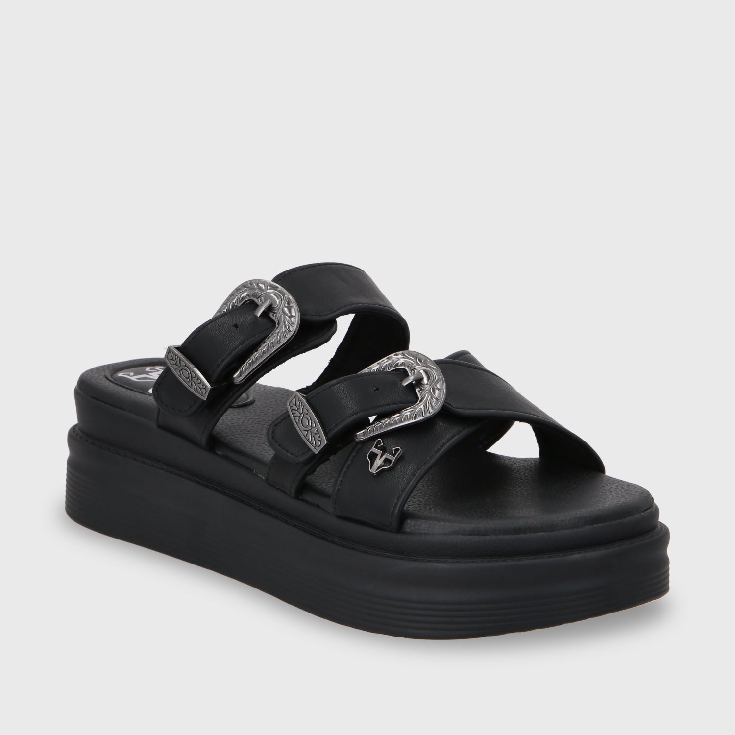 Sandalia Plataforma Negro Mujer 43015