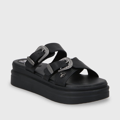 Sandalia Plataforma Negro Mujer 43015