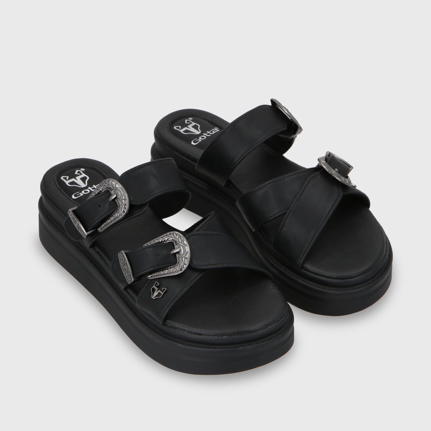 Sandalia Plataforma Negro Mujer 43015