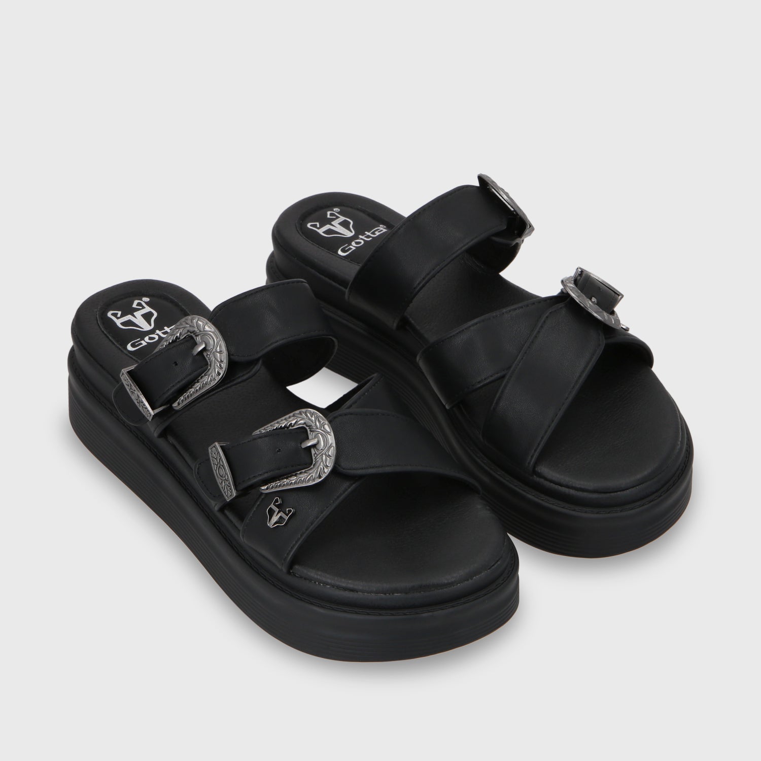 Sandalia Plataforma Negro Mujer 43015
