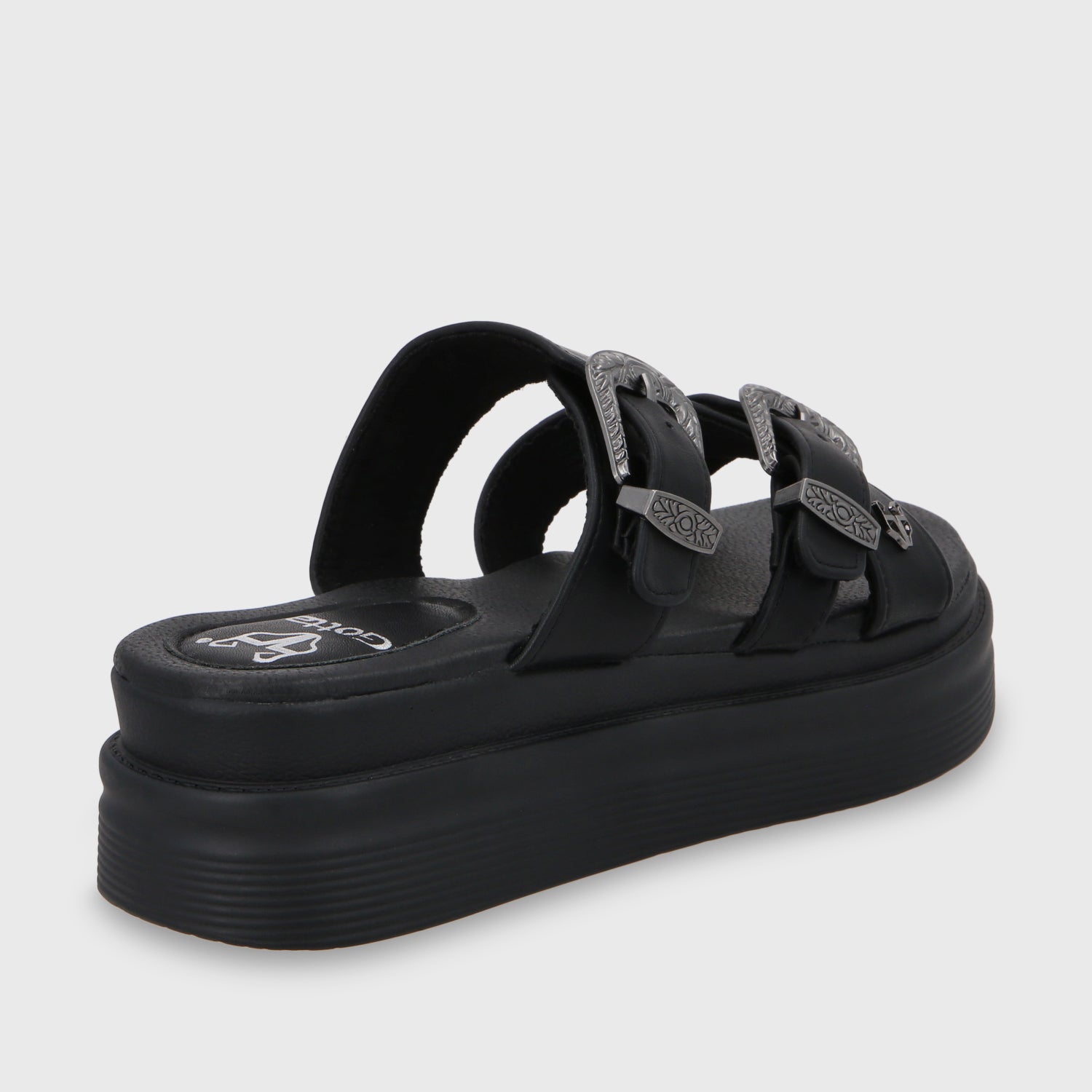 Sandalia Plataforma Negro Mujer 43015