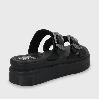 Sandalia Plataforma Negro Mujer 43015