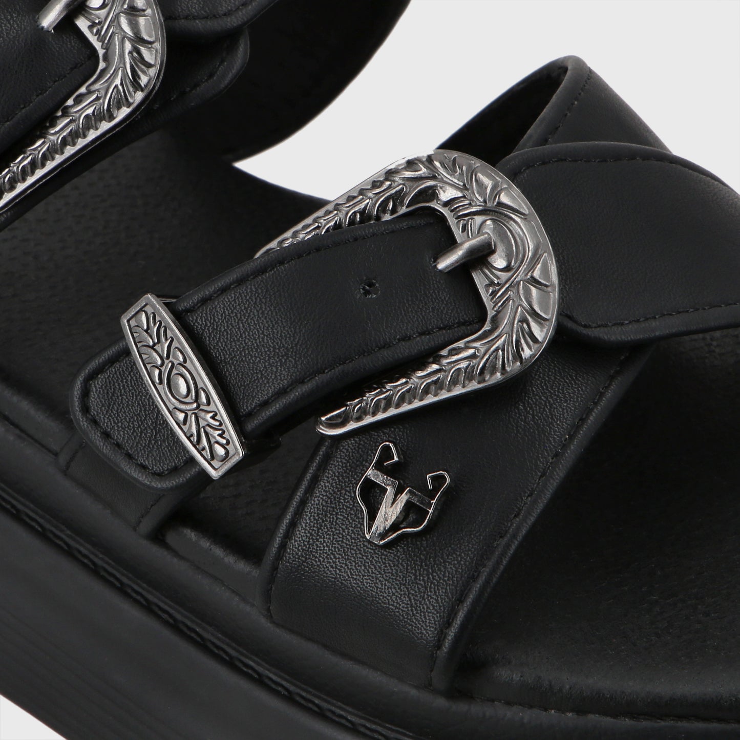 Sandalia Plataforma Negro Mujer 43015