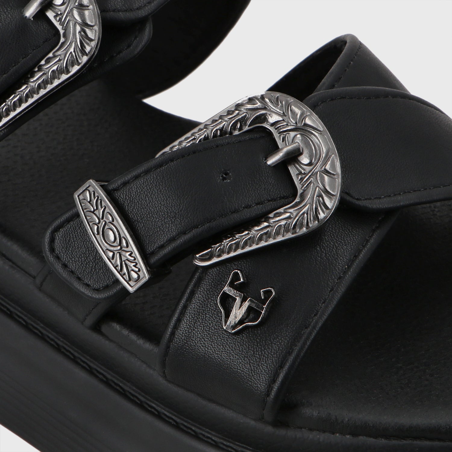 Sandalia Plataforma Negro Mujer 43015