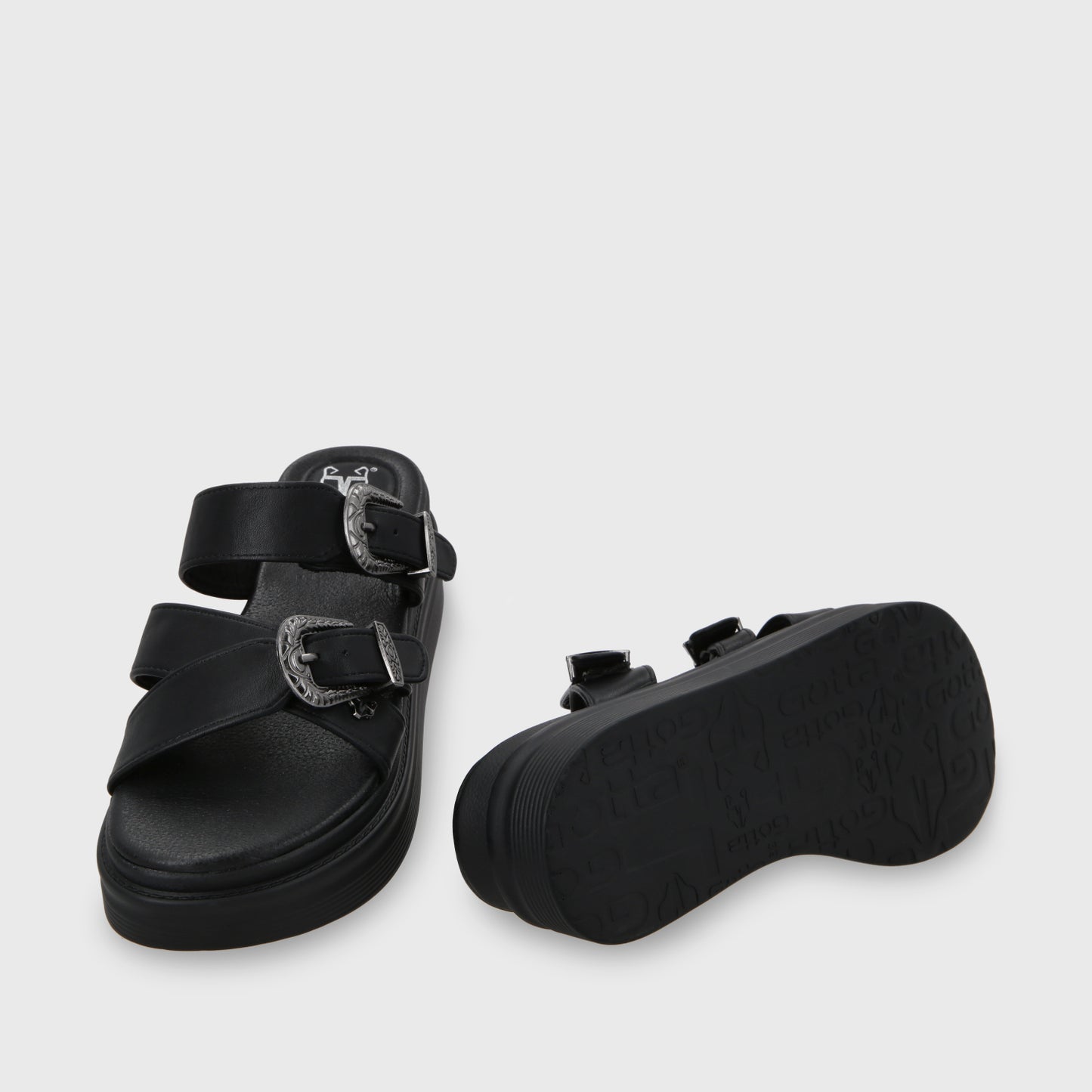 Sandalia Plataforma Negro Mujer 43015