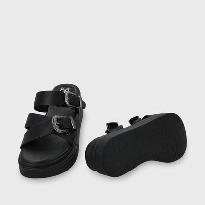 Sandalia Plataforma Negro Mujer 43015