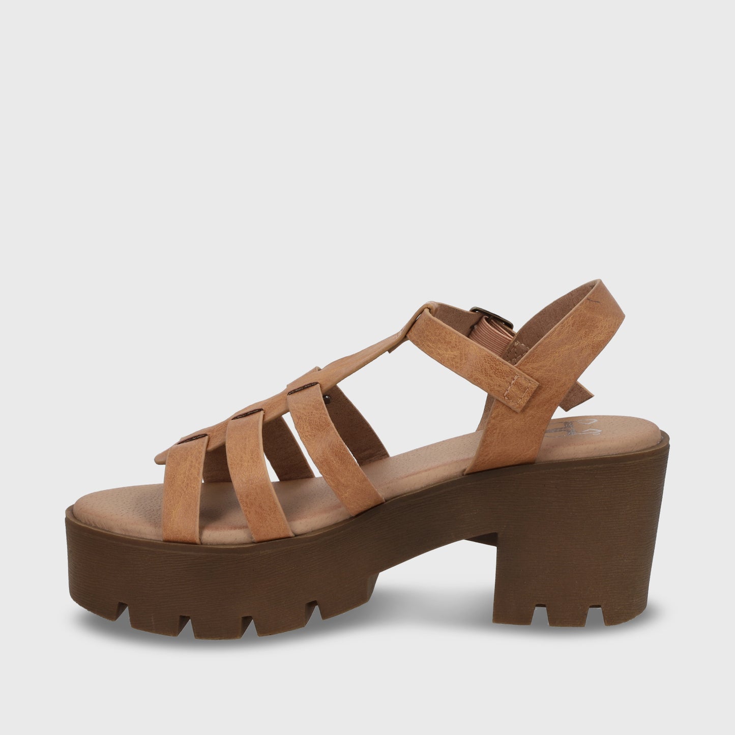 Sandalia Plataforma Beige Mujer 43023