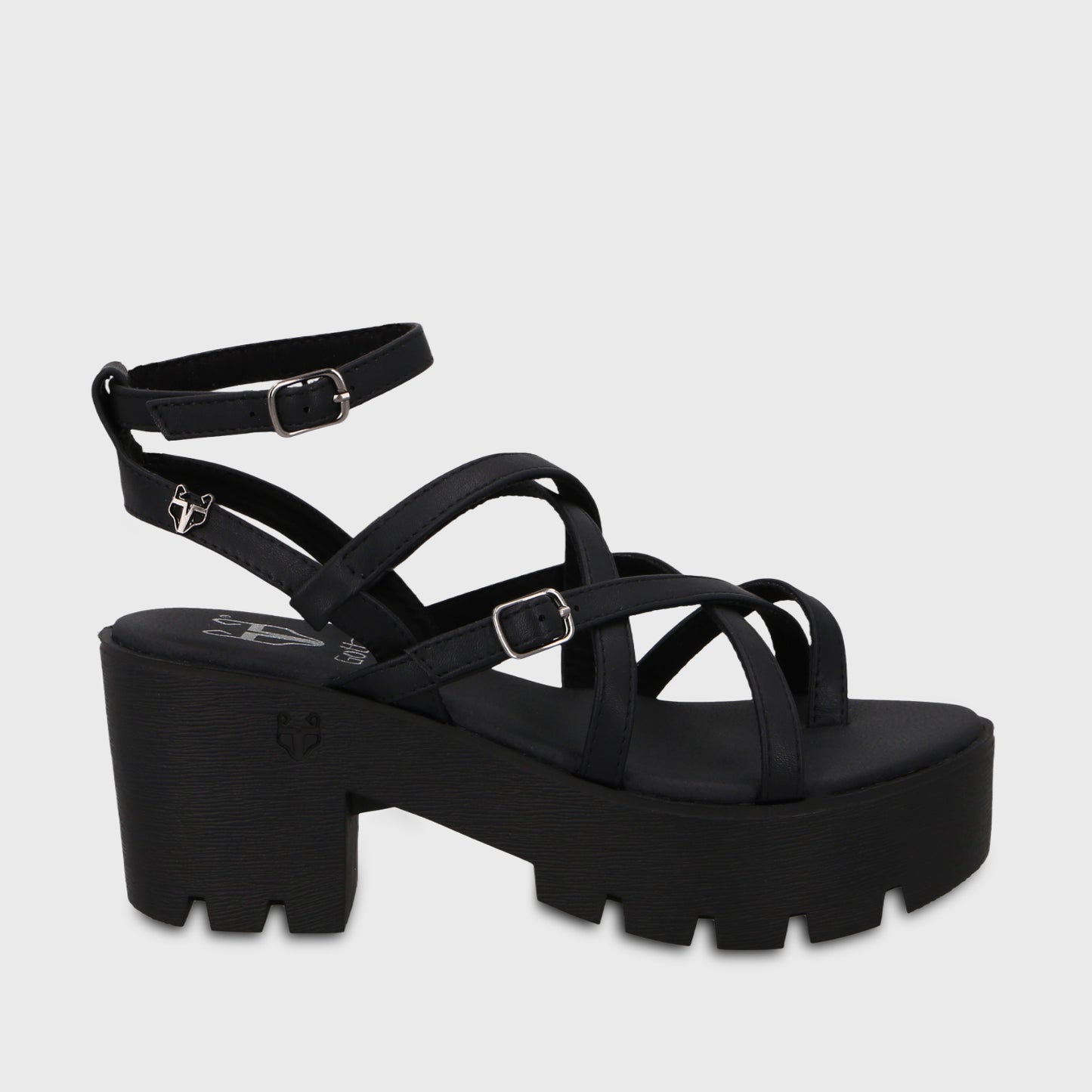 Sandalia Plataforma Negra Mujer 43024