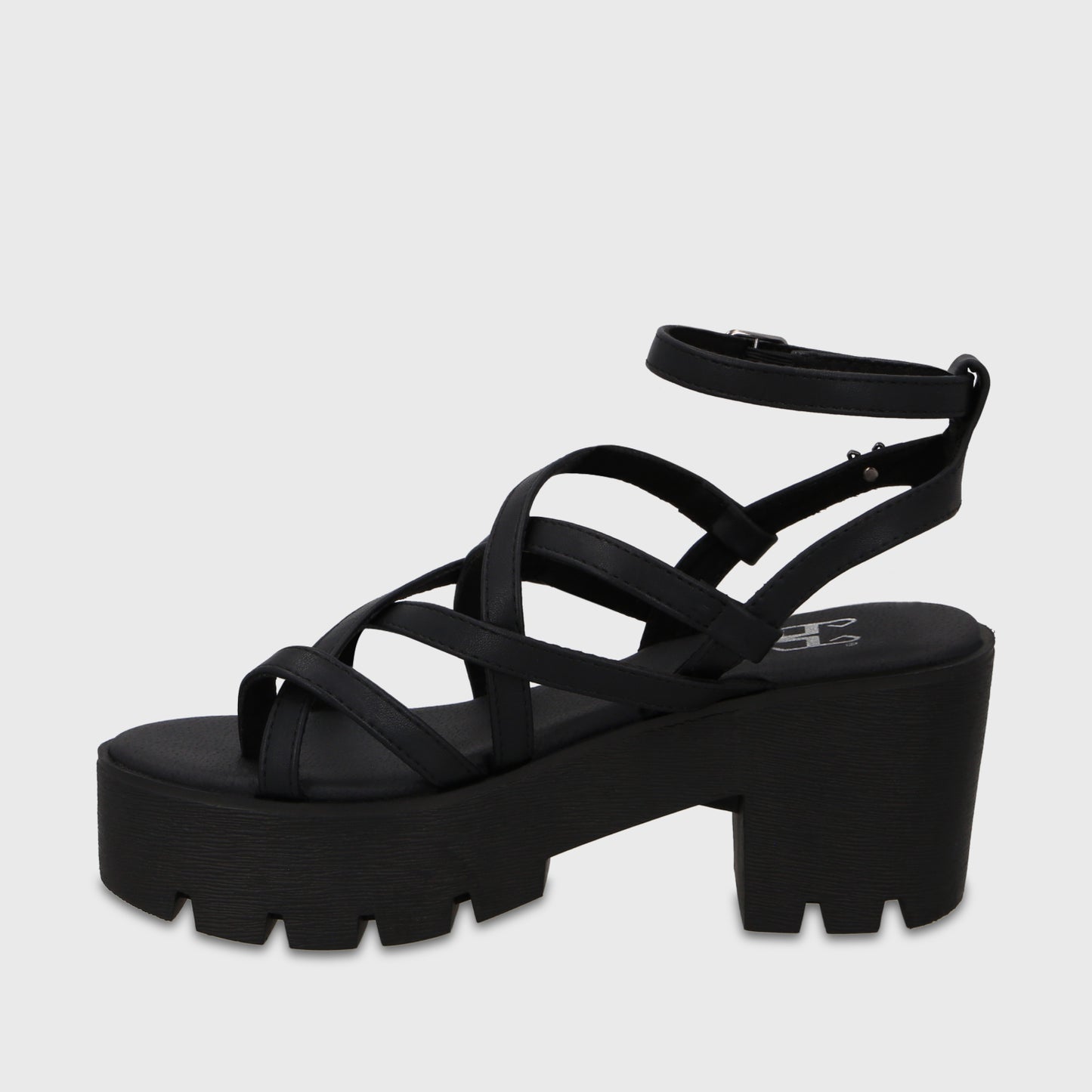 Sandalia Plataforma Negra Mujer 43024