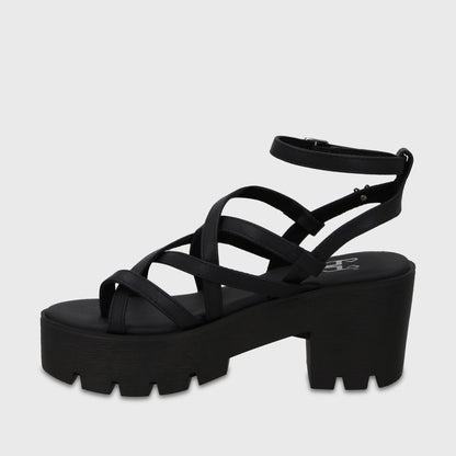 Sandalia Plataforma Negra Mujer 43024
