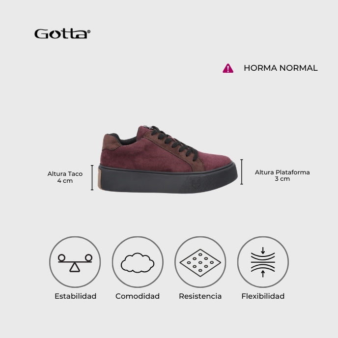 Zapatilla Burdeo Mujer 43042