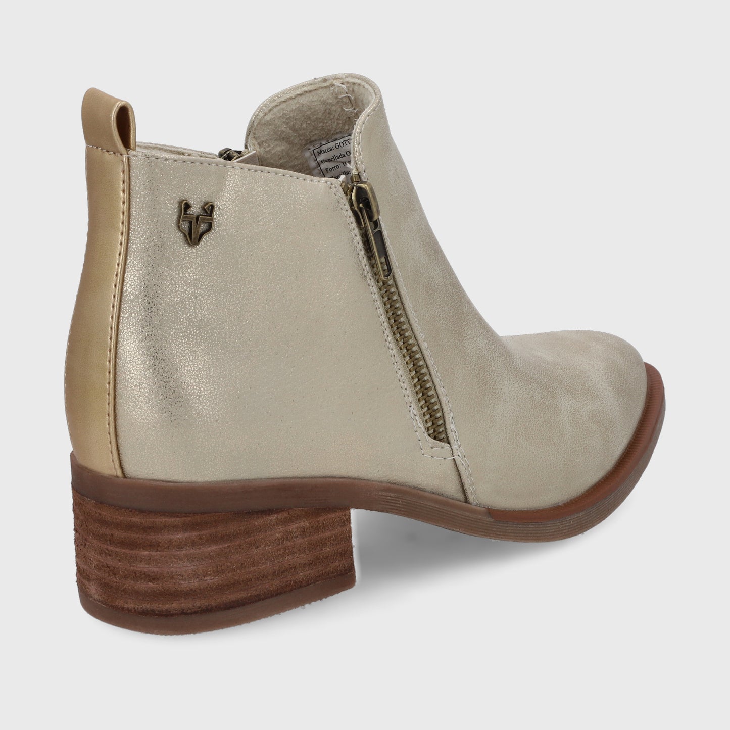 Botín Taco Dorado Mujer 43101