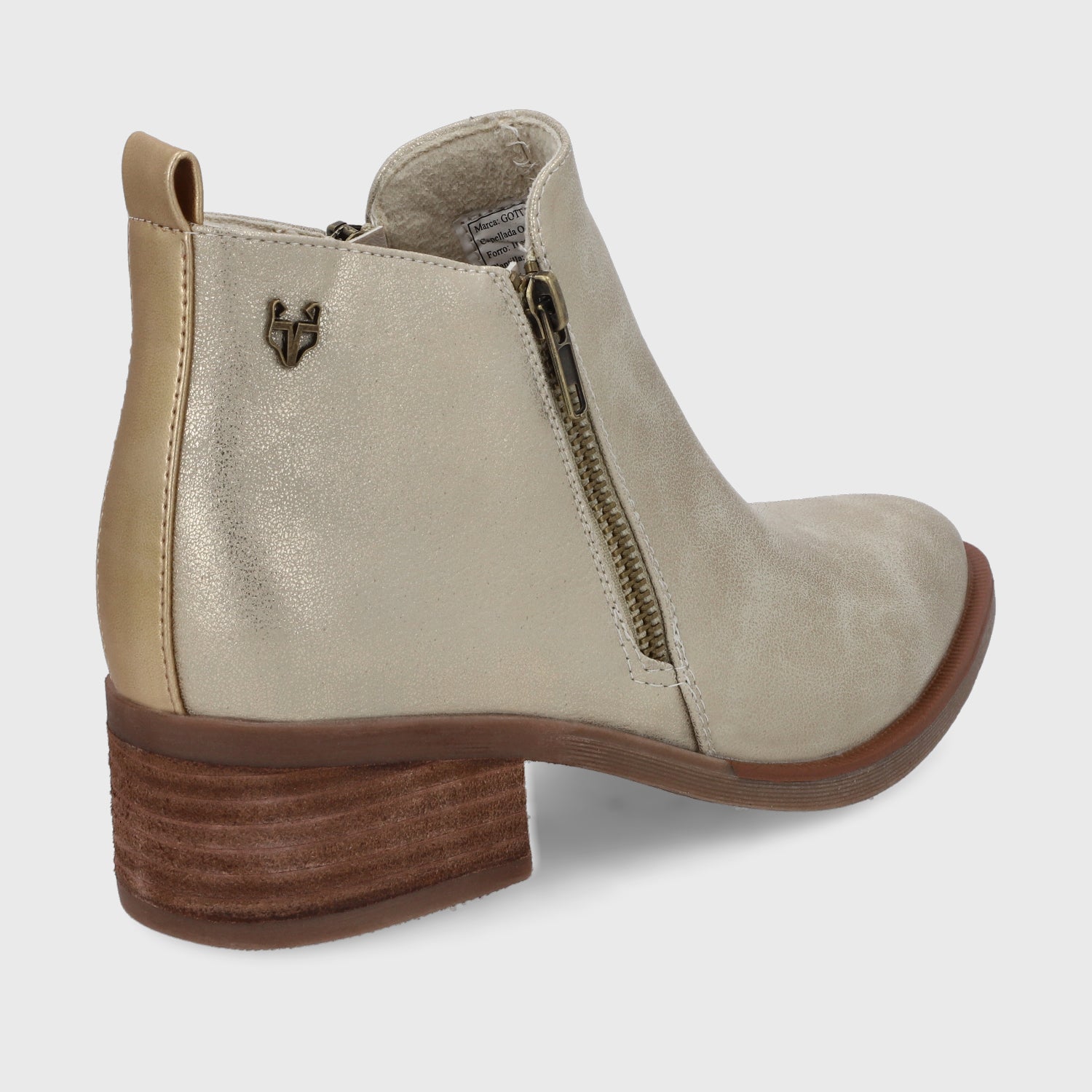 Botín Taco Dorado Mujer 43101