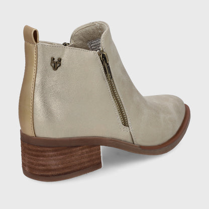 Botín Taco Dorado Mujer 43101