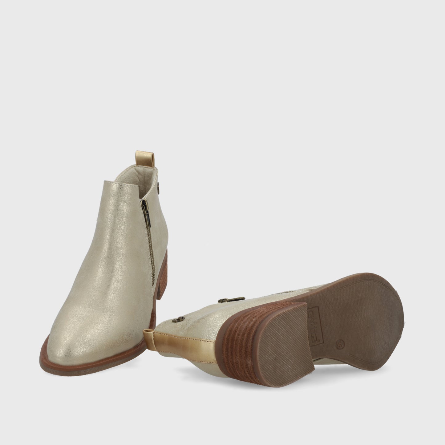 Botín Taco Dorado Mujer 43101