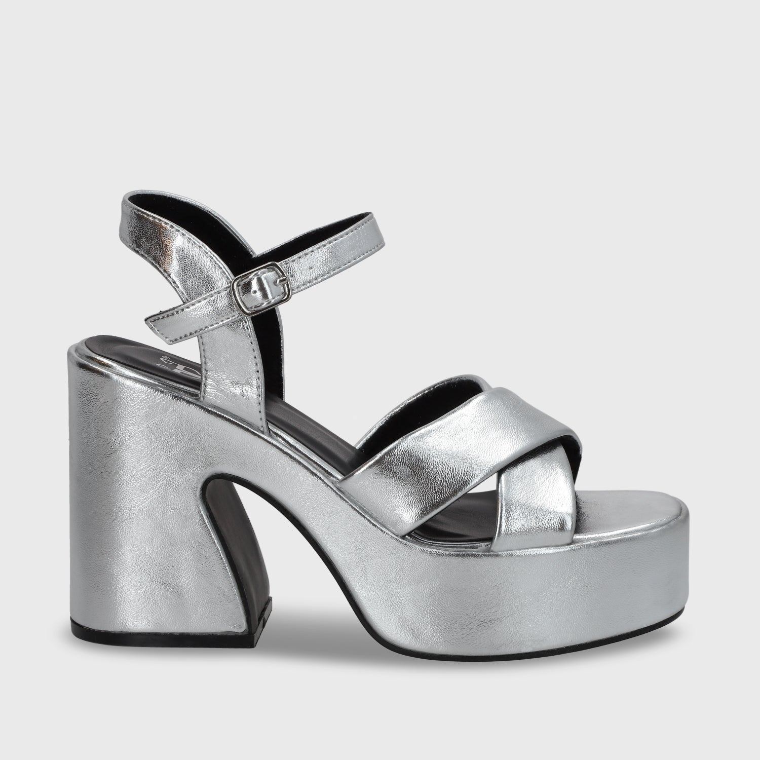Sandalia Plataforma Plateado Mujer 45701